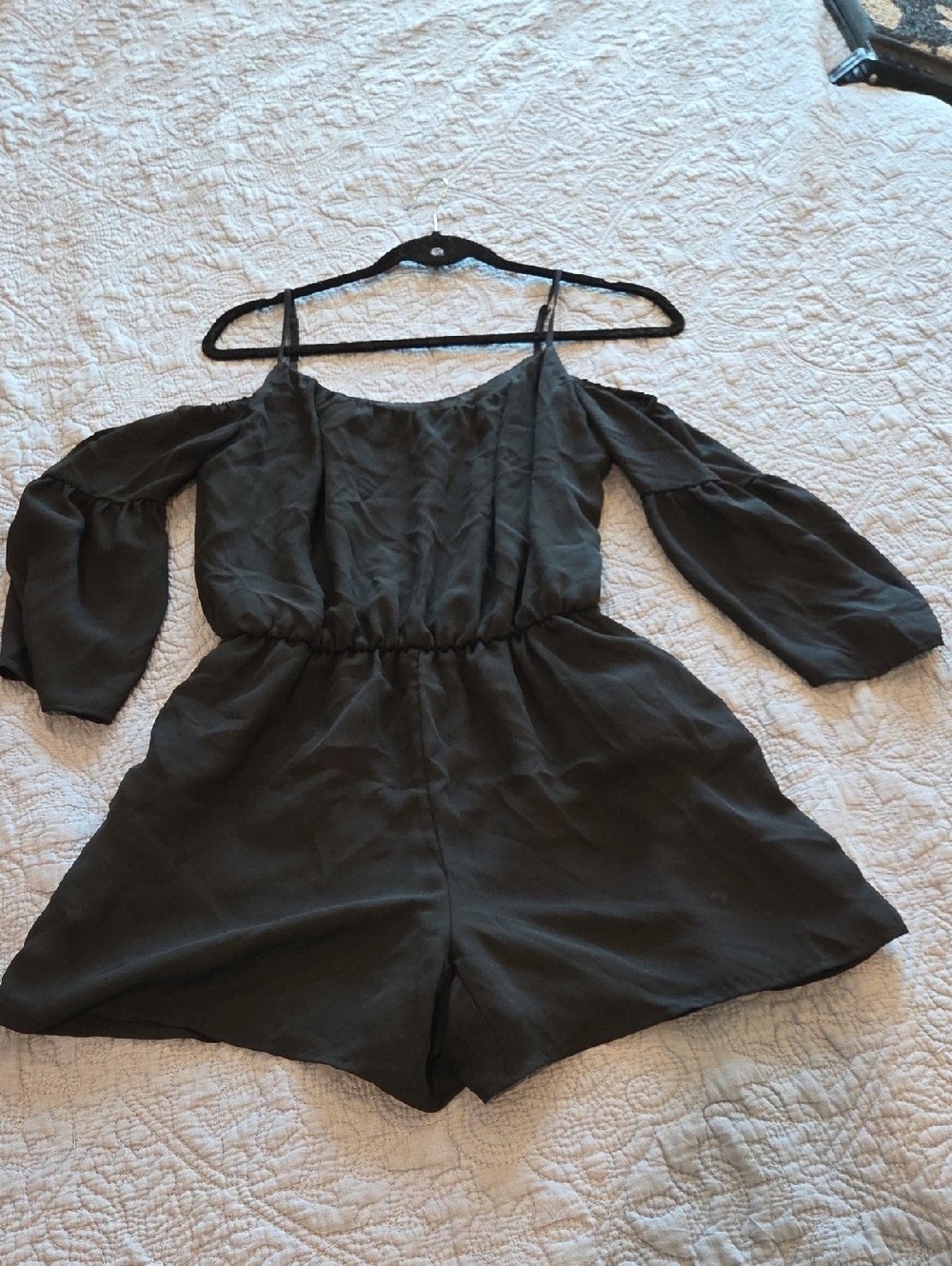 Decree Black Off-Shoulder Romper Size S!